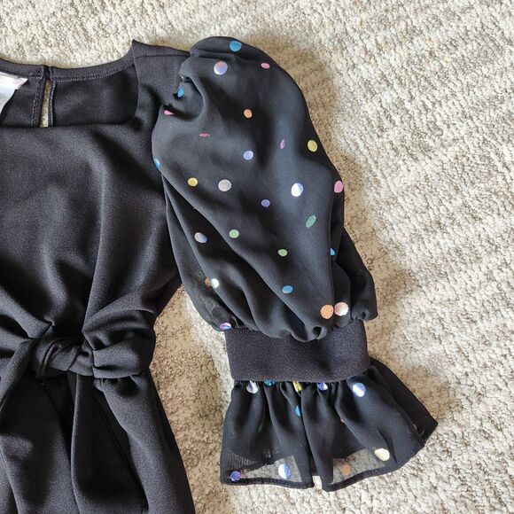 Bonnie Jeans girl's polka dot jumpsuit black size 8 - Picture 7 of 10